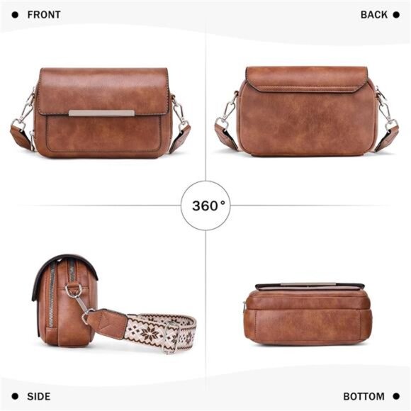 Small Crossbody Bag with Card Slots Brown - Picture 5 of 6